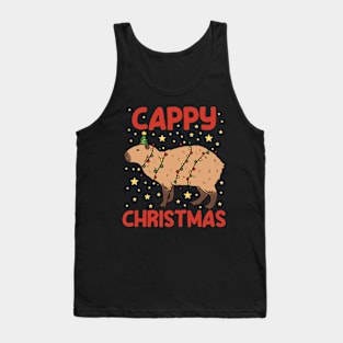 Cappy Christmas a fun capybara Christmas pun Tank Top